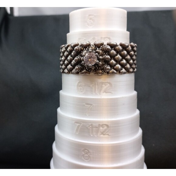 Sergio Gutierrez Liquid Metal Silver Mesh Cuff Bracelet Signed SG - Picture 10 of 14